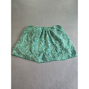 Anthropologie Cecilia Pettersson Top Womens L Green Fern Lined Pom Trim